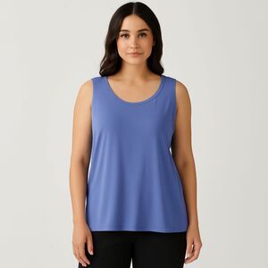EILEEN FISHER 100% Silk Tank Top in Periwinkle Blue | Size L